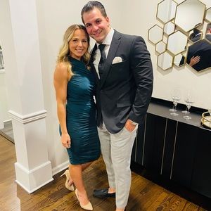 NEW WITH TAGS- Emerald Green One Shoulder Cocktail Dress